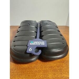 Rugged Shark Men's Slip-on Fabric Lined EVA Clog Slippers Size 9 Black